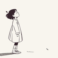 Vector story about how a little girl sees a huge world full of possibilities