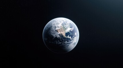 Obraz premium Earth in Space, viewed from outer space, showing continents, use in educational materials, astronomy