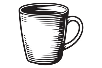 Mug coloring page outline silhouette