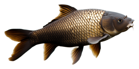 Realistic fish illustration on transparent bg