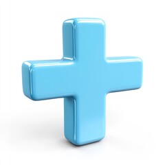 Obraz premium Three-Dimensional Blue Plus Symbol: A Modern Graphic Representation for Medical and Health Design