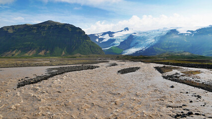 Wild glacial river in Iceland