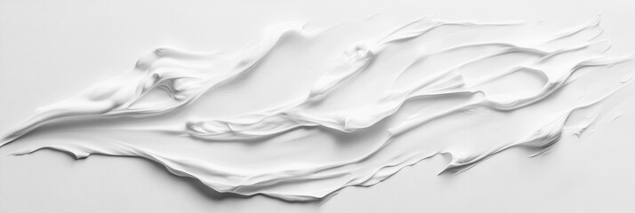 Obraz premium Luxurious Cream Swirl. Abstract White Smear Stroke for Skincare and Beauty Products