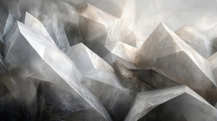 Abstract crystalline formation resembling mountain peaks and angular patterns