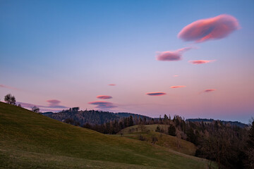 Lenticularis . Lenticular clouds . Lentikularwolken