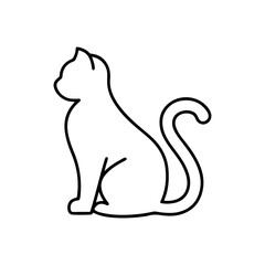 Cute cat sitting outline icon vector illustration design.