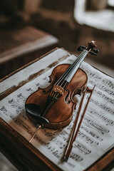 Fototapeta premium violin and music