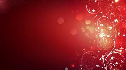 Red floral bokeh background, festive design