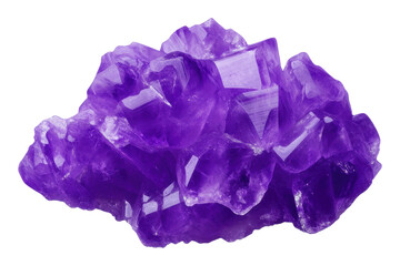 Fototapeta premium Violet crystal cluster on clear background