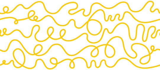 Pasta, spaghetti, macaroni line seamless pattern