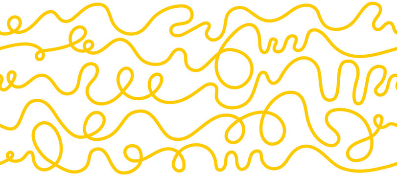 Pasta, spaghetti, macaroni line seamless pattern