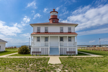 Photo of the Point Lookout Lighthouse in Saint Mary's County Maryland on a Spring Day