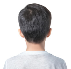 Fototapeta premium Child with short black hair, transparent bg