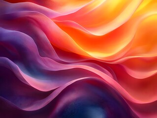 Abstract Colorful Waves: A mesmerizing abstract image featuring vibrant waves of purple, orange, and yellow, creating a dynamic and flowing visual experience.