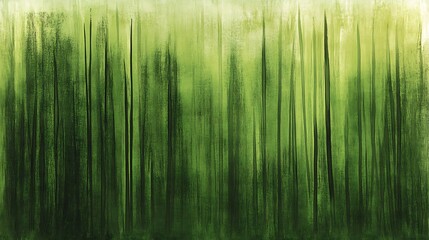 Fototapeta premium Green forest, misty morning, calm nature, background