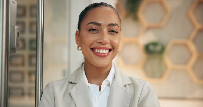 Woman, face and confidence for human resources in office, company legal advisor and professional. Portrait, job hiring opportunity and headhunter expert in workplace, law consultant and proud agent