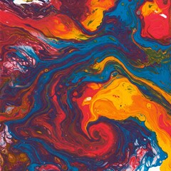 Vibrant Abstract Background Created with Acrylic Paint