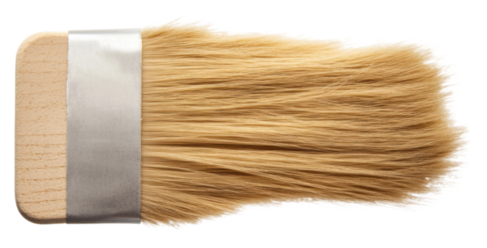Brush with bristles on clear bg