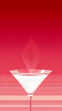 Elegant Minimalist Martini Cocktail - Artistic Beverage Design for Luxurious Nightlife Celebrations