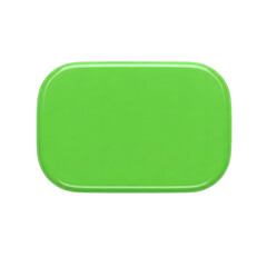 Glossy Green Button Icon on Transparent Background. PNG
