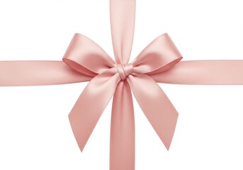 Elegant pink ribbon with a bow isolate on white background