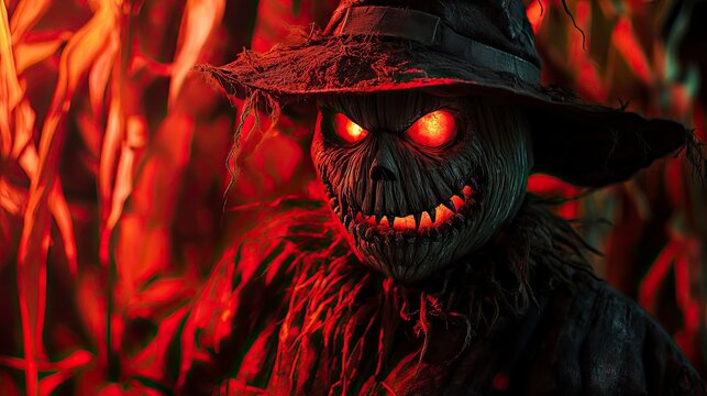 close up of a halloween pumkin on halloween background, scarry halloween scenery