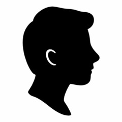 Illustration of a Man's Side Profile Icon for User Interface and Profile Designs
