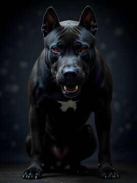 cachorro,pitbull,negro,robusto