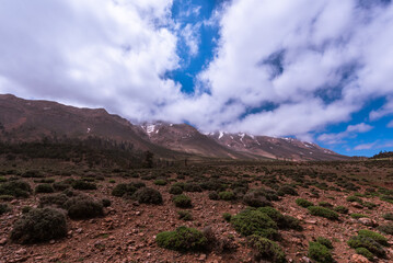 Atlas mountain landscape with blue sky