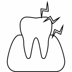 Illustration of toothache and gums icon