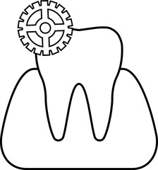 Dental tooth with gear icon