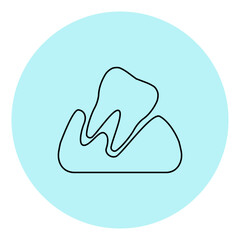 Sticker of a fallen out tooth.