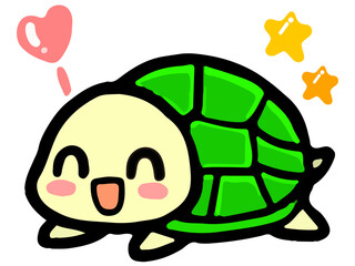 キュートなカメの落書き風イラスト素材2