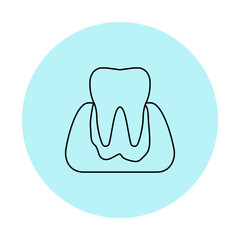 Sticker of the structure of diseased teeth and gums