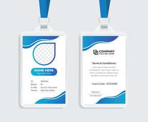 Simple identity card design layout , Green shape design