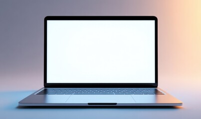 Laptop computer blank screen studio shot,  website mockup, product presentation