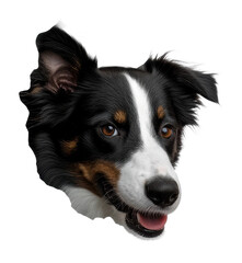 Fototapeta premium Border collie head on clear bg