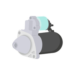 Car Starter,  Automotive Flat Illustration Isolated