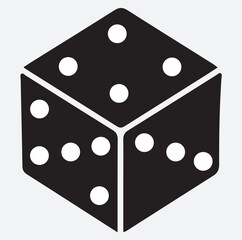 a dice for playing silhouette vector art illustration, vector illustration of a dice