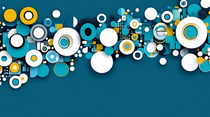 Obraz premium Abstract teal circles background