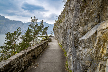 Walking trail above Lake Luzern near Sisikon village