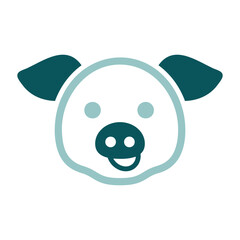Pig vector icon. Animal head vector