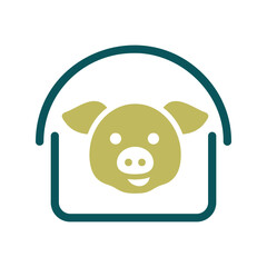 Pigsty vector icon. Farm animal sign
