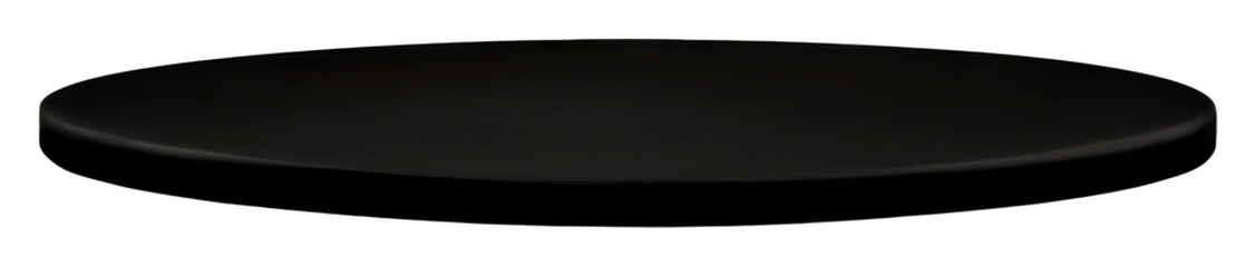 Black round platform on transparent bg
