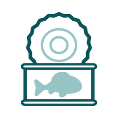 Fish preserves vector icon. Farm animal sign