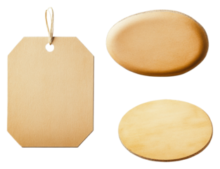 Blank wooden tags and discs for crafting purposes