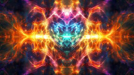 Fototapeta premium Glowing mind: abstract brainpower. Neural Network Consciousness. Illustration