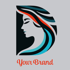 Leter D beauty Logo vector