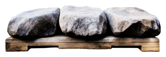 Natural stones on wooden base for home decor