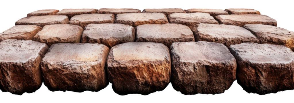 Transparent rustic cobblestones
